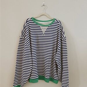 FREE PEOPLE CLASSIC STRIPED CREW IN SAND DOLLAR